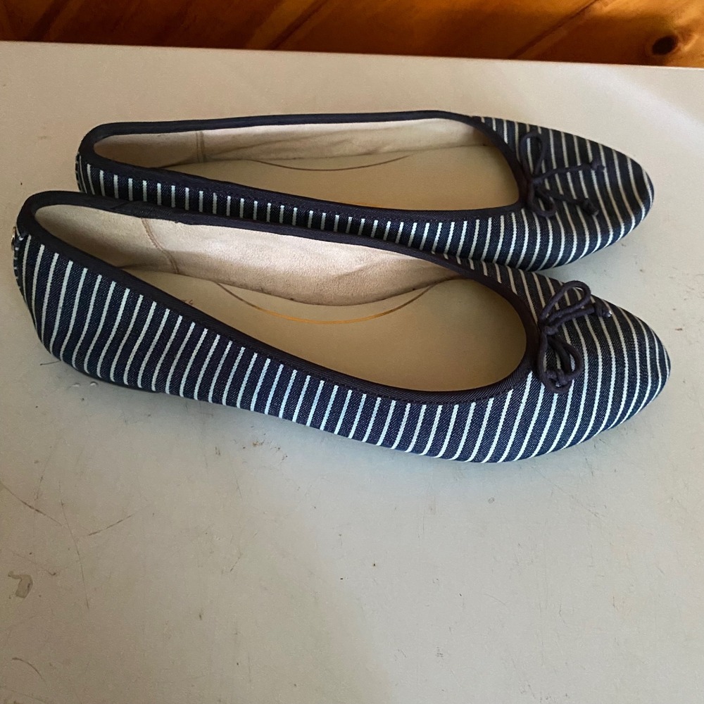 Circus by Sam Edelman Charlotte Navy Striped Ballet Flats Womens 9M Round Toe